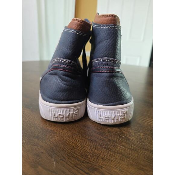 Levi's Shoes Mens Size 11 High Top Blue Casual Sneakers Leather Patch - Picture 14 of 16